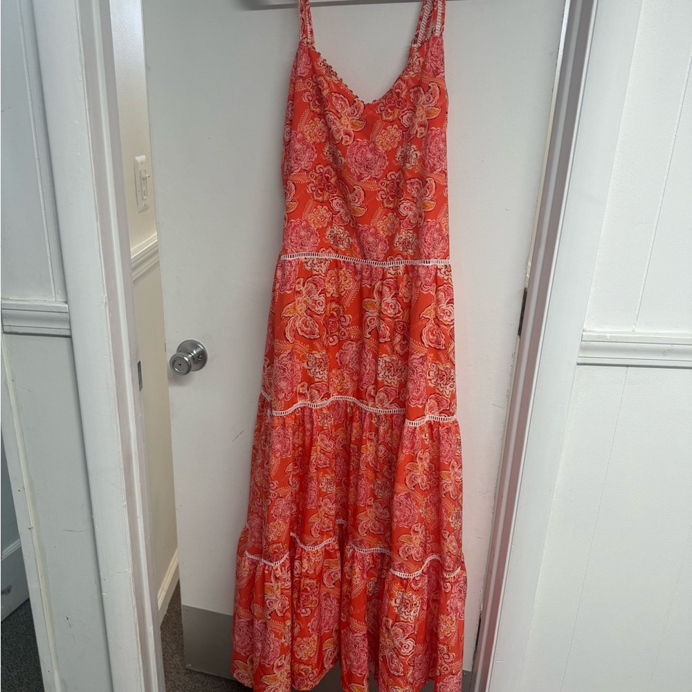 Floral Orange Maxi Dress
